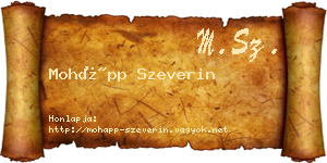 Mohápp Szeverin névjegykártya